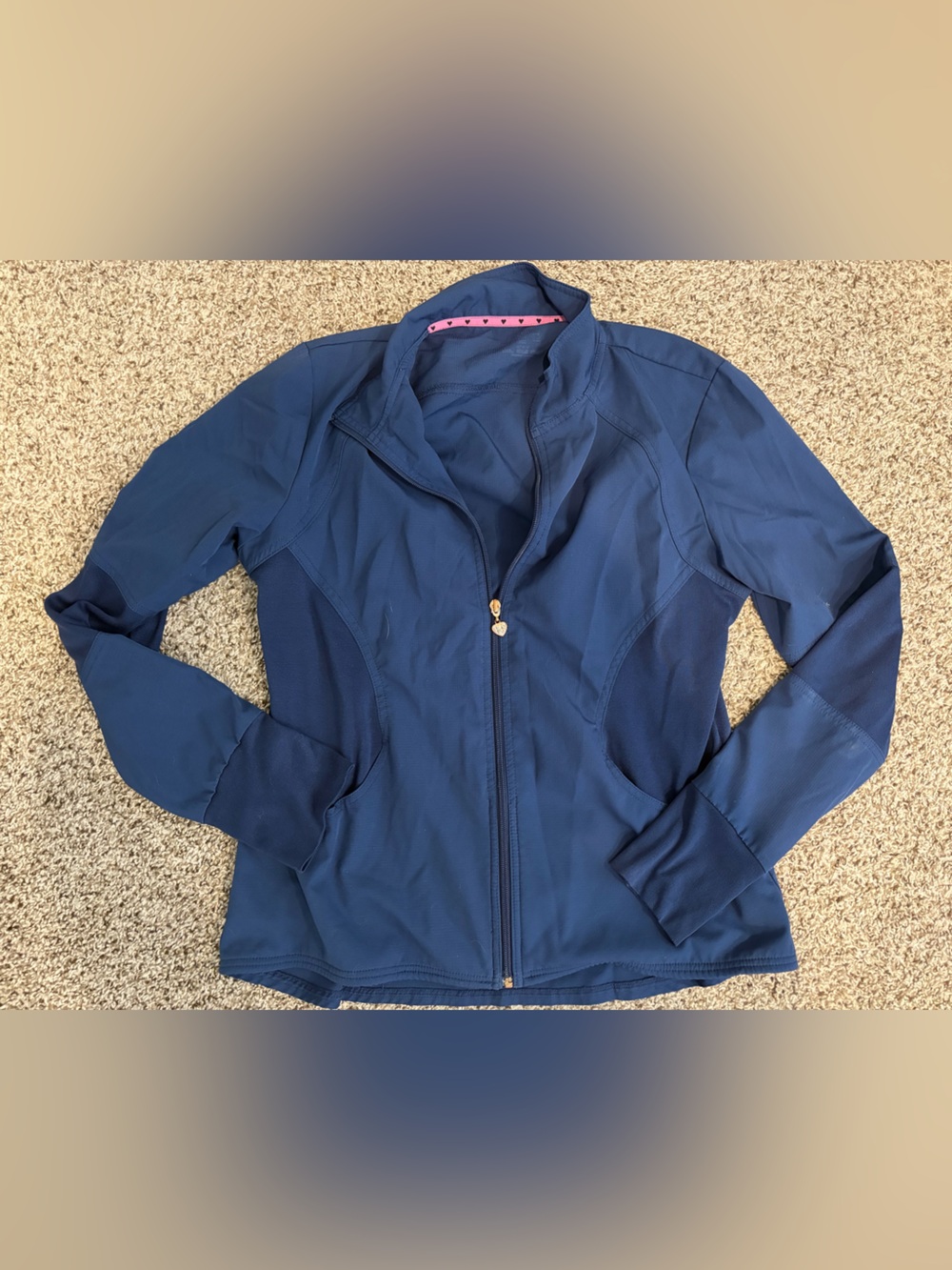 Heart and Soul Women’s Navy Blue Full-Zip Scrub Jacket